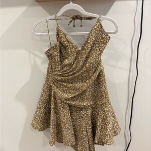 Floral Draped V-Neck Sleeveless Mini Romper